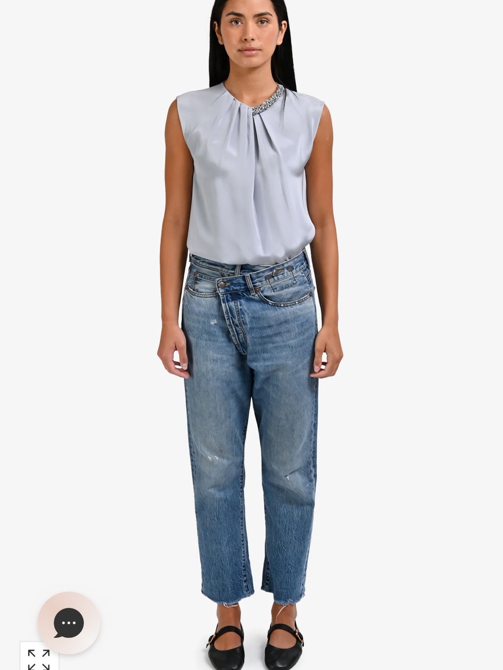 R13 Crossover Straight Leg Jeans in the 'Jasper' wash. - Picture 4 of 14